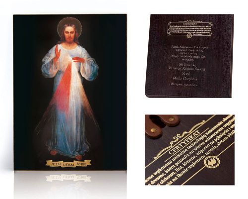 Ikona religijna Jezus Miłosierny Wileński  - dedykacja / własny tekst