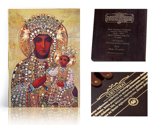 Ikona religijna Matka Boża Częstochowska - dedykacja / własny tekst