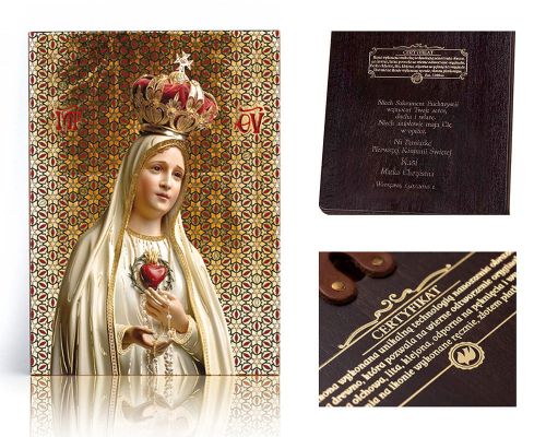 Ikona religijna Matka Boża Fatimska - dedykacja / własny tekst