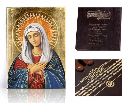 Ikona religijna Matka Boża Miłosierdzia - dedykacja / własny tekst
