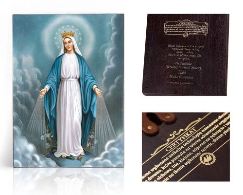 Ikona religijna Matka Boża Niepokalana - dedykacja / własny tekst