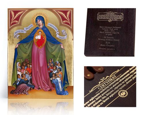 Ikona religijna Matka Boża Prześladowanych Chrześcijan - dedykacja / własny tekst