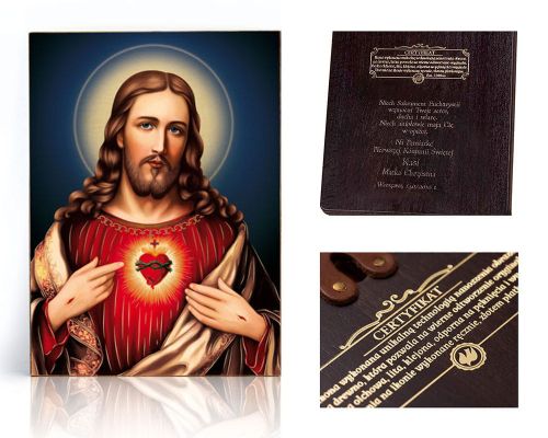 Ikona religijna Najświętsze Serce Jezusa - dedykacja / własny tekst