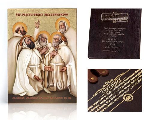 Ikona religijna Pięciu Braci Męczenników (Pierwsi Męczennicy Polski) - dedykacja / własny tekst