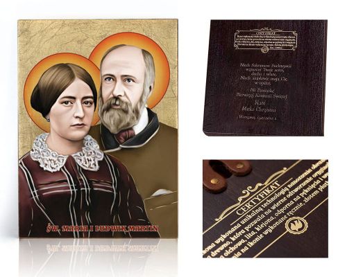 Ikona religijna Św. Maria i Ludwik Martin (Święci Małżonkowie) - dedykacja / własny tekst