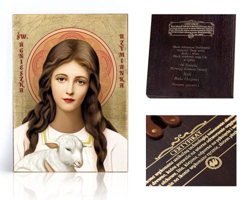 Ikona religijna Święta Agnieszka Rzymianka - dedykacja / własny tekst