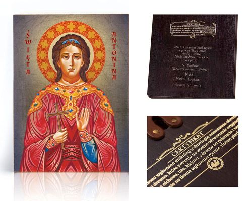 Obraz religijny, Ikona religijna Święta Antonina - dedykacja / własny tekst