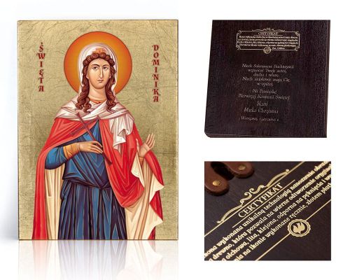 Ikona religijna Święta Dominika  - dedykacja / własny tekst
