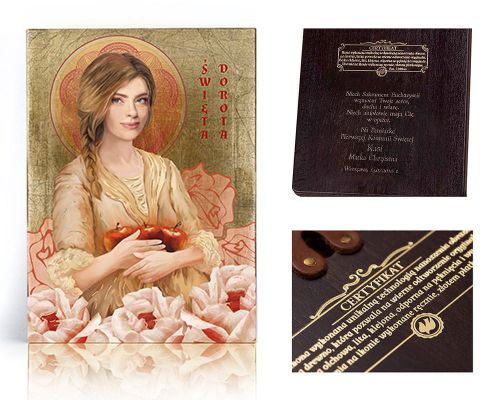 Ikona religijna Święta Dorota - dedykacja / własny tekst