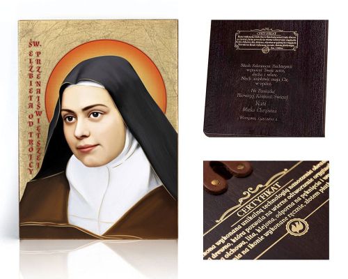 Ikona religijna Święta Elżbieta od Trójcy Przenajświętszej - dedykacja / własny tekst