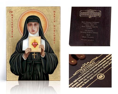 Ikona religijna Święta Małgorzata Maria Alacoque - dedykacja / własny tekst