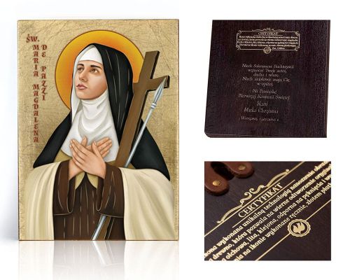 Ikona religijna Święta Magda Magdalena de Pazii - dedykacja / własny tekst
