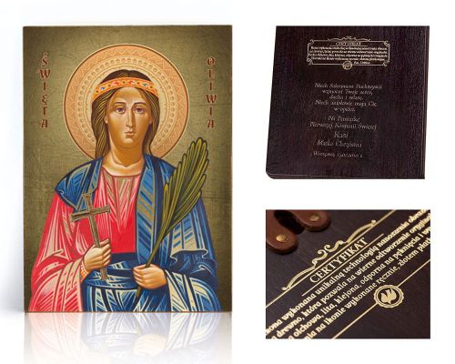 Ikona religijna Święta Oliwia - dedykacja / własny tekst