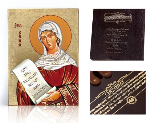 Ikona religijna Święta Sara - dedykacja / własny tekst
