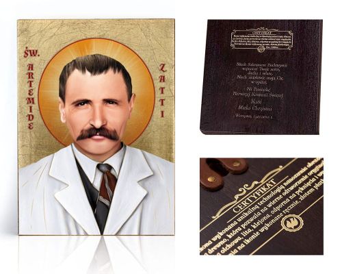 Ikona religijna Święty Artemide Zatti - dedykacja / własny tekst