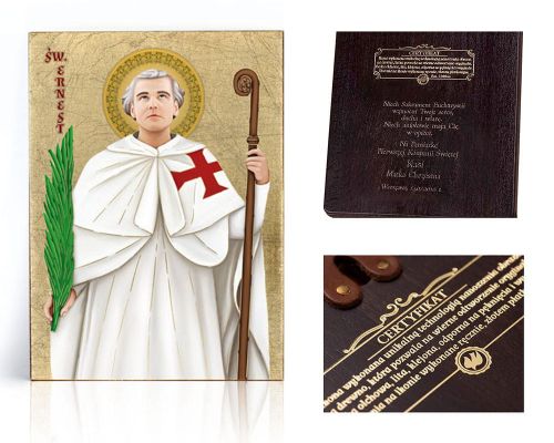 Ikona religijna Święty Ernest - dedykacja / własny tekst