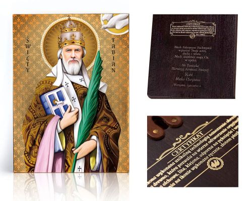 Obraz religijny, Ikona religijna Święty Fabian - dedykacja / własny tekst