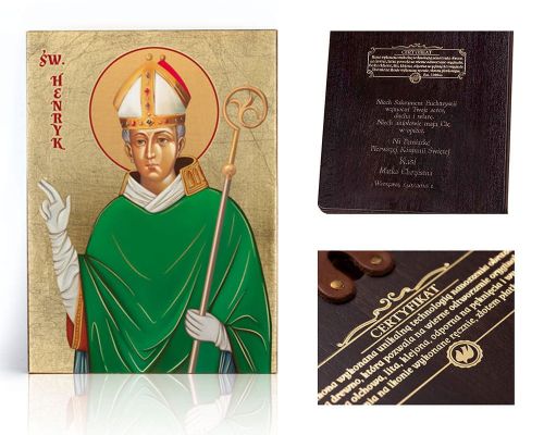Ikona religijna Święty Henryk - dedykacja / własny tekst
