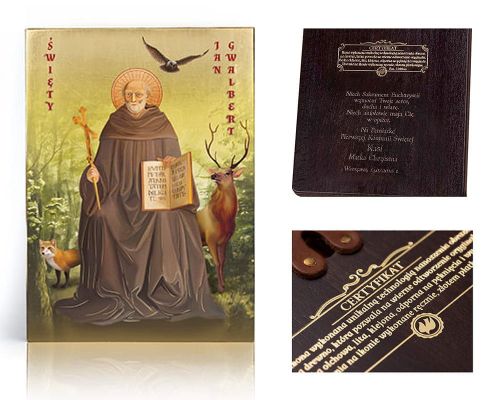 Ikona religijna Święty Jan Gwalbert - dedykacja / własny tekst