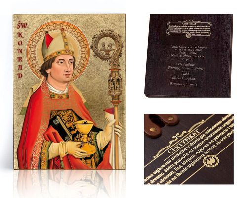 Ikona religijna Święty Konrad - dedykacja / własny tekst