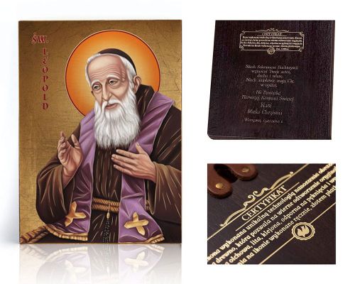 Ikona religijna Święty Leopold - dedykacja / własny tekst