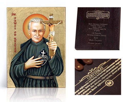 Ikona religijna Święty Paweł od Krzyża - dedykacja / własny tekst