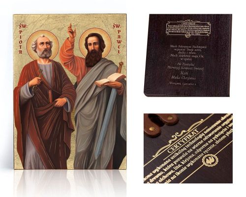 Ikona religijna Święty Piotr i Paweł  - dedykacja / własny tekst