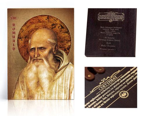 Ikona religijna Święty Romuald - dedykacja / własny tekst
