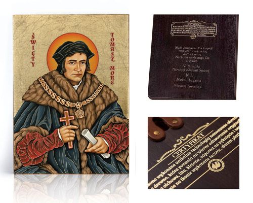 Ikona religijna Święty Tomasz More - dedykacja / własny tekst