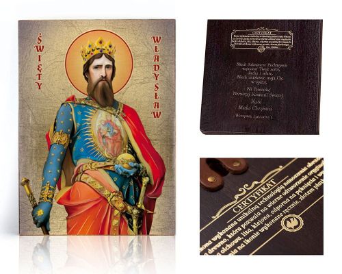 Ikona religijna Święty Władysław - dedykacja / własny tekst
