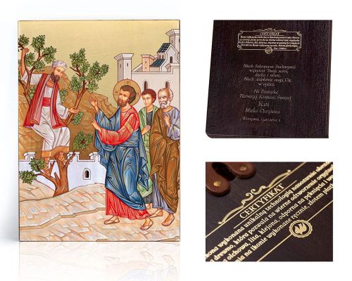Ikona religijna Święty Zacheusz - dedykacja / własny tekst