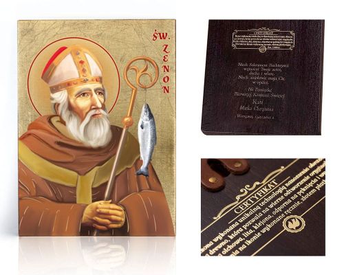 Ikona religijna Święty Zenon - dedykacja / własny tekst