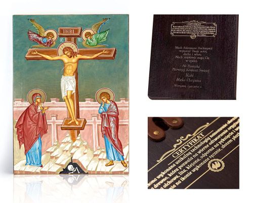 Ikona religijna Ukrzyżowanie Jezusa Chrystusa - dedykacja / własny tekst
