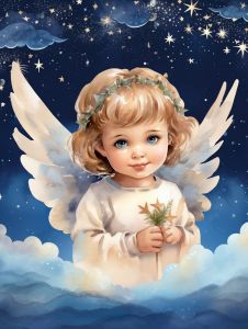 Plakat religijny do pokoju dziecka Anioł Stróż