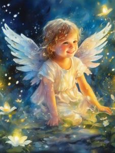 Plakat religijny do pokoju dziecka Anioł Stróż