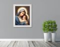 Obraz religijny na płótnie Matka Boża z Dzieciątkiem Jezus - rama biała