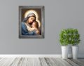 Obraz religijny na płótnie Matka Boża z Dzieciątkiem Jezus - rama srebrna