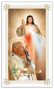Obrazki święte Jezu Ufam Tobie z Papieżem Janem Pawłem II