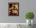 Obraz religijny na płótnie Święta Rodzina - rama drewniana ze złotym paskiem