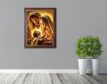 Obraz religijny na płótnie Święta Rodzina - rama drewniana ze złotym paskiem