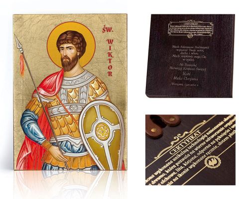 Ikona religijna Święty Wiktor - dedykacja / własny tekst