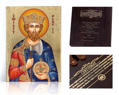 Ikona religijna Święty Olaf II - dedykacja / własny tekst