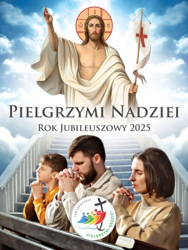 Baner na Rok Jubileuszowy 2025 "Pielgrzymi nadziei" 75x100 cm