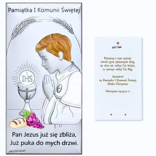 Pamiątka Pierwszej Komunii Świętej + dedykacja