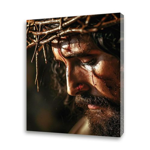 Jezus w koronie cierniowej obraz na płótnie.
