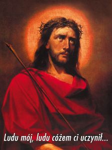 Baner na Wielki Post "Ludu mój, ludu.." 75x100cm