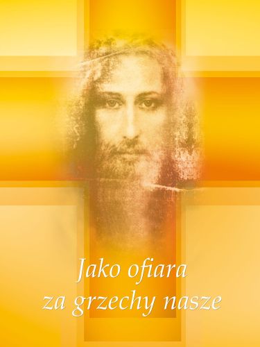 Baner na Wielki Post "Jako ofiara za grzechy nasze" 75x100 cm