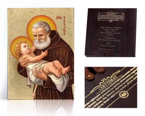 Ikona religijna Święty Feliks - dedykacja / własny tekst