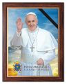 Obraz religijny Papież Franciszek - rama drewniana ze złotym paskiem