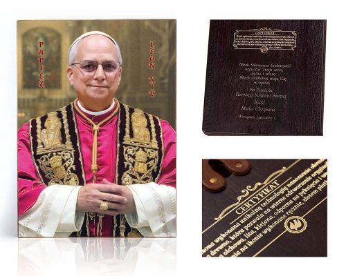 Ikona religijna Papież Leon XIV - dedykacja / własny tekst